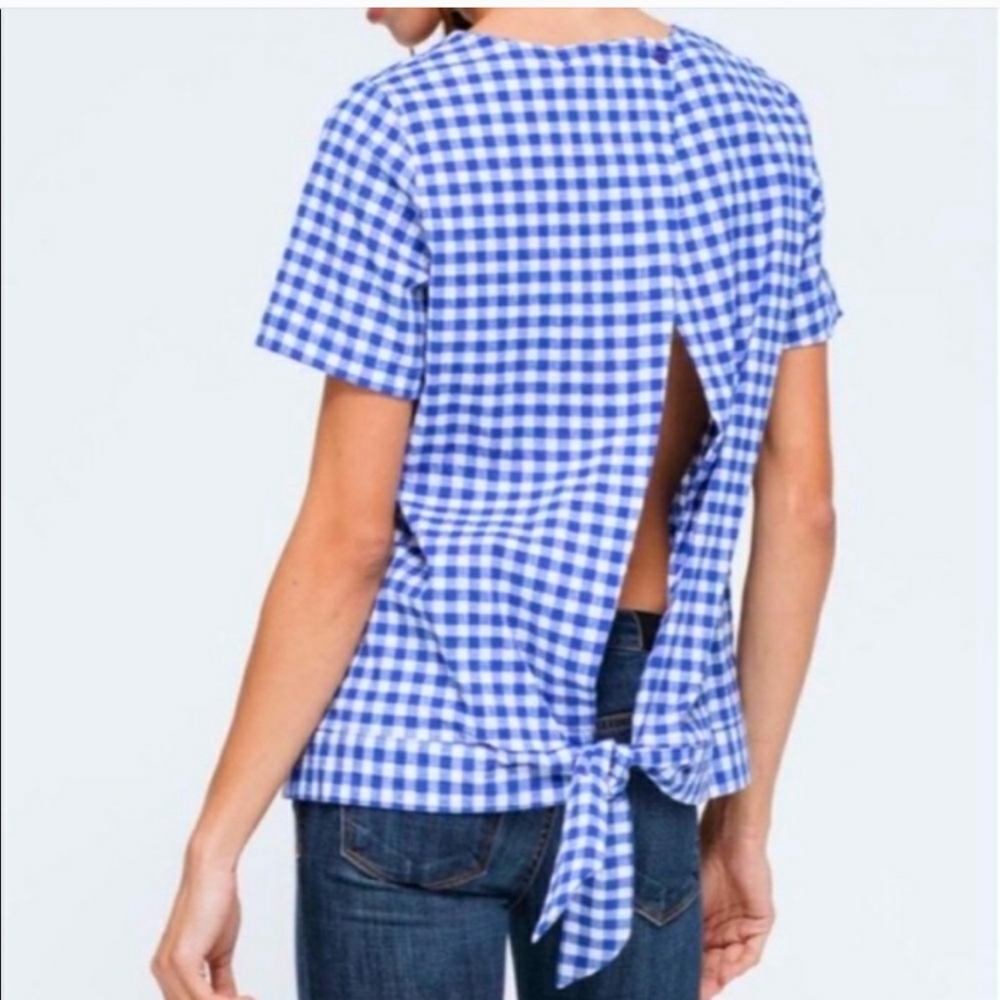 ✨ 4/$15 Gingham Open Back Top